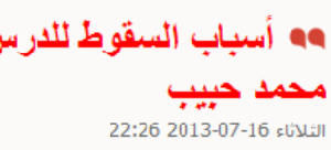Analyse de la destitution de Morsi par Mohamed Habib